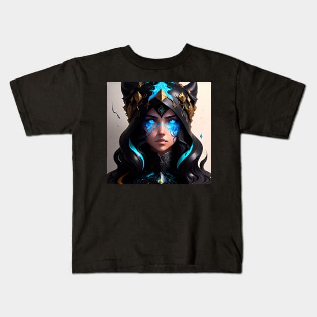 woman mage ilustration Kids T-Shirt by dreamistdesign